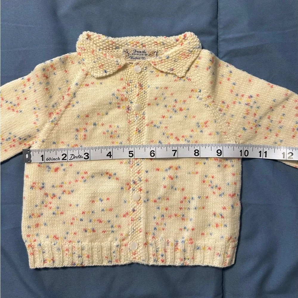 Cream Knit Baby Cardigan and Bonnet Set - Picture 7 of 9